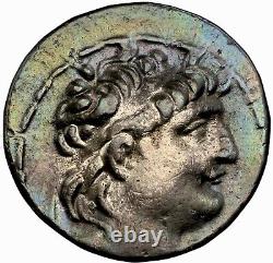 138-129 BC Seleucid Antiochus VII Silver Tetradrachm NGC Choice VF Color Toned