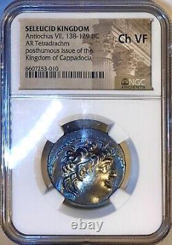 138-129 BC Seleucid Antiochus VII Silver Tetradrachm NGC Choice VF Color Toned