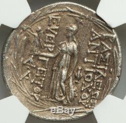 138-129 BC Seleucid Empire Antiochus VII Euergetes Sidetes AR tetradrachm NGC XF