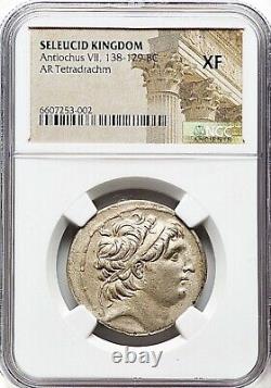 138-129 BC Seleucid Kingdom Antiochus VII Silver Tetradrachm 30mm NGC XF