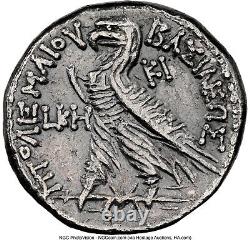 170-116 BC PTOLEMY VIII PTOLEMAIC KINGDOM AR Tetradrachm 25mm Silver NGC Ch VF