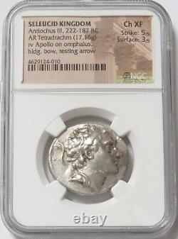 222 187 Bc Silver Seleucid Tetradrachm Antiochus III Ngc Ch Xf 5/5 3/5