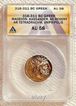 316-311 Bc Greek Macedon, Kassander, Ar Tetradrachm, Anacs Certified Au58