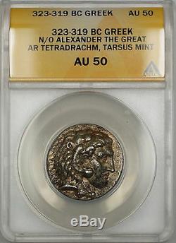 323-319 BC AR Tetradrachm Ancient Greek Coin Alexander the Great ANACS AU-50 SB