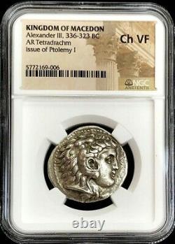 336- 323 Bc Silver Macedon Tetradrachm Alexander The Great Ptolemy Ngc Choice Vf