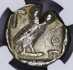 440-404 BC Ancient Attica Owl Athens AR Tetradrachm NGC VF b-1