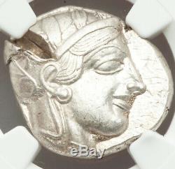 440-404 BC Ancient Greece Athens AR tetradrachm NGC AU 5/5 2/5 BRITE WHITE OWL