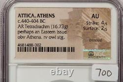 440-404 BC Attica, Athens AR Tetradrachm 16.73g obv Athena NGC AU B-1