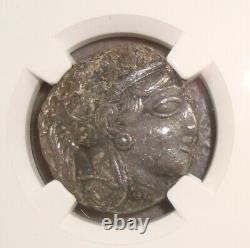 440-404 BC Attica, Athens Ancient Greek Silver Tetradrachm Athena/Owl NGC F