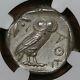 440-404 B. C. Ancient Greek Silver Tetradrachm, Athens Owl, Ngc Au