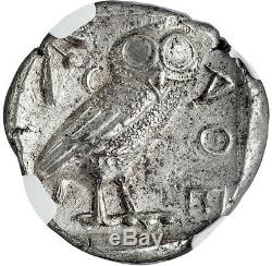 440- 404 Bc Silver Attica Athens Tetradrachm Athena/ Owl Coin Ngc Mint State 4/4