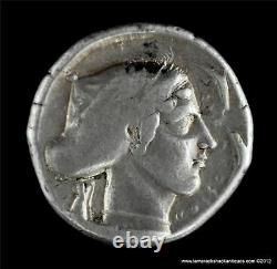 466-405 BC Sicily Syracuse Arethusa Dolphins Nike Silver AR Tetradrachm 6812