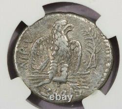 54-68 AD Syria, Antioch Nero AR Tetradrachm rv eagle on fulmenbranch Ch Vf B4