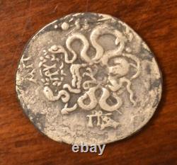 76 BC Mysia Pergamon Cistophoric Tetradrachm Silver with Serpents K6010