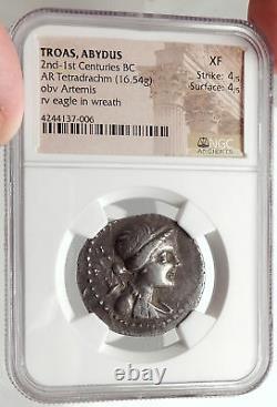 ABYDOS in TROAS Ancient 175BC Tetradrachm Greek Silver Coin ARTEMIS NGC i66894