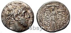 AET ANTIOCHOS IX Eusebes AR Tetradrachm. EF-/EF. Antioch mint. Athena standing