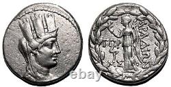 AET ARADOS (Phoenicia) AR Tetradrachm. VF+. 77/6 BC. Tyche