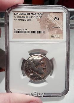 ALEXANDER III the GREAT 323BC Macedonia Silver Tetradrachm Greek Coin NGC i59836