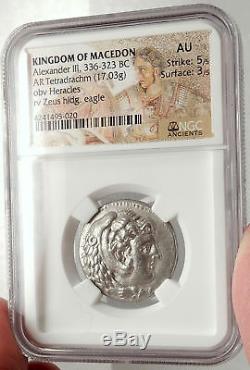 ALEXANDER III the GREAT Ancient 324BC Silver Tetradrachm Greek Coin NGC i66684