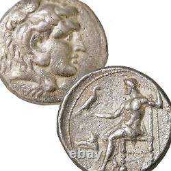 ALEXANDER the GREAT Tetradrachm. BOAR'S HEAD, Herakles / Zeus Ancient Greek Coin