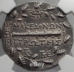 AMPHIPOLIS MACEDONIA 158 BC Authentic NGC Certified AU Silver Ancient Greek Coin