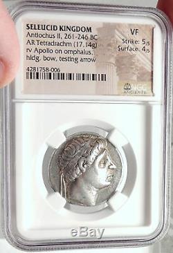 ANTIOCHOS II Theos Seleukid Ancient Silver Tetradrachm Greek Coin NGC i68744