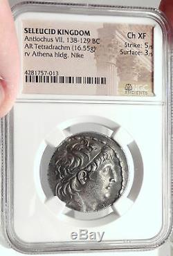 ANTIOCHOS VII Sidetes Seleukid Ancient Silver Greek TETRADRACHM Coin NGC i68736