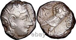 ARABIA Qataban Attica Athens Silver AR Tetradrachm COA Ancient Greek Coin Owl