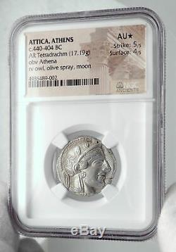 ATHENS Greece 440BC Ancient Silver Greek TETRADRACHM Coin Athena Owl NGC i80689