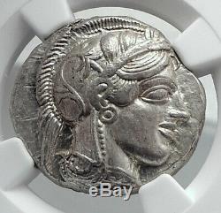 ATHENS Greece 440BC Ancient Silver Greek TETRADRACHM Coin Athena Owl NGC i80699