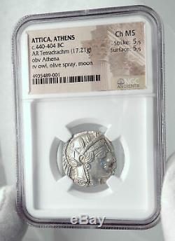 ATHENS Greece 440BC Ancient Silver Greek TETRADRACHM Coin Athena Owl NGC i80779