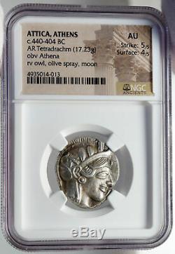 ATHENS Greece 440BC Ancient Silver Greek TETRADRACHM Coin Athena Owl NGC i83830