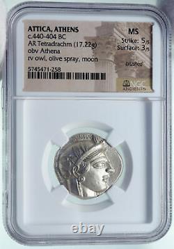 ATHENS Greece 440BC Ancient Silver Greek TETRADRACHM Coin Athena Owl NGC i86620