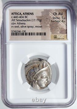 ATHENS Greece 440BC Ancient Silver Greek TETRADRACHM Coin Athena Owl NGC i87713