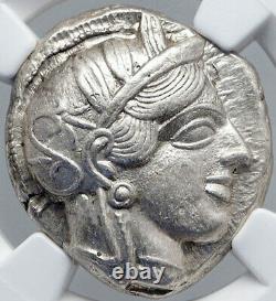 ATHENS Greece 440BC Ancient Silver Greek TETRADRACHM Coin Athena Owl NGC i87714