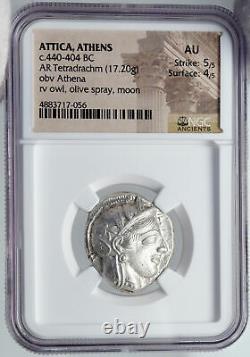 ATHENS Greece 440BC Ancient Silver Greek TETRADRACHM Coin Athena Owl NGC i87714