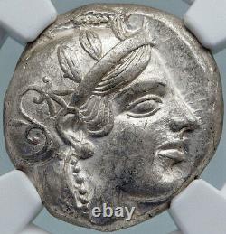 ATHENS Greece 455BC Ancient Silver Greek TETRADRACHM Coin Athena Owl NGC i87807
