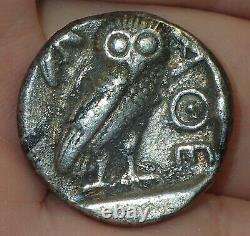ATHENS Greece, Ancient Silver Greek TETRADRACHM Coin Athena Owl, No Reserve