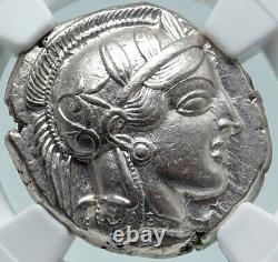 ATHENS Greece Silver Greek TETRADRACHM Coin Athena FULL CREST OWL NGC i86409