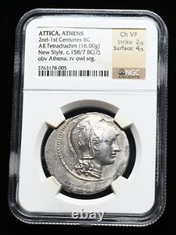 ATTICA, Athens. Silver Tetradrachm, 2nd-1st Century BC, New Style, NGC Ch VF