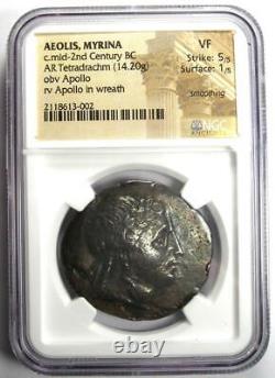 Aeolis Myrina AR Tetradrachm Silver Coin (100 BC) Certified NGC VF Rare