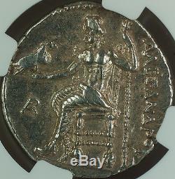 Alexander III 336-323 BC, Silver Tetradrachm, Kingdom of Macedon NGC AU Ancient