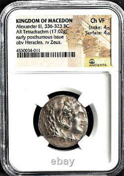 Alexander III The Great Silver Tetradrachm, 336-323 Bc, Ngc Grade Vf