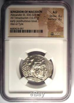 Alexander the Great AR Tetradrachm Coin 336-323 BC Certified NGC AU Nice