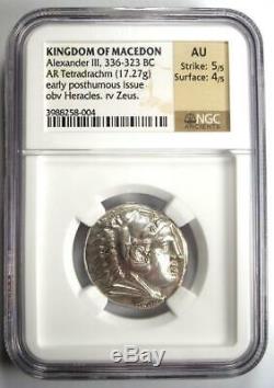 Alexander the Great AR Tetradrachm Coin 336-323 BC Certified NGC AU Rare