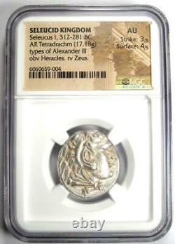 Alexander the Great III AR Silver Tetradrachm Seleucus I Coin 312-281 BC. NGC AU