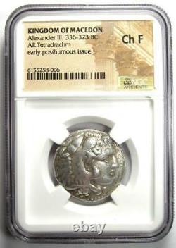Alexander the Great III AR Tetradrachm Coin 336-323 BC Certified NGC Ch Fine
