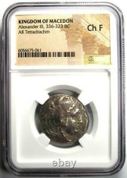 Alexander the Great III AR Tetradrachm Coin 336-323 BC Certified NGC Choice Fine
