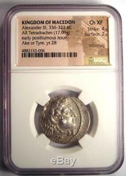 Alexander the Great III AR Tetradrachm Coin 336-323 BC Certified NGC Choice XF