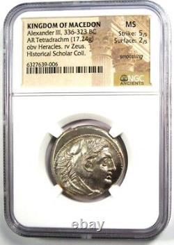 Alexander the Great III AR Tetradrachm Coin 336 BC Certified NGC MS (UNC)
